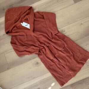 NWT Goumi Kids Womens Clay Knit Cardigan O/S Oversized Hooded Organic Cotton